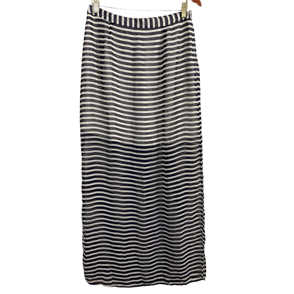 Women's Gianni Bini Blue & White Striped Skirt Size M